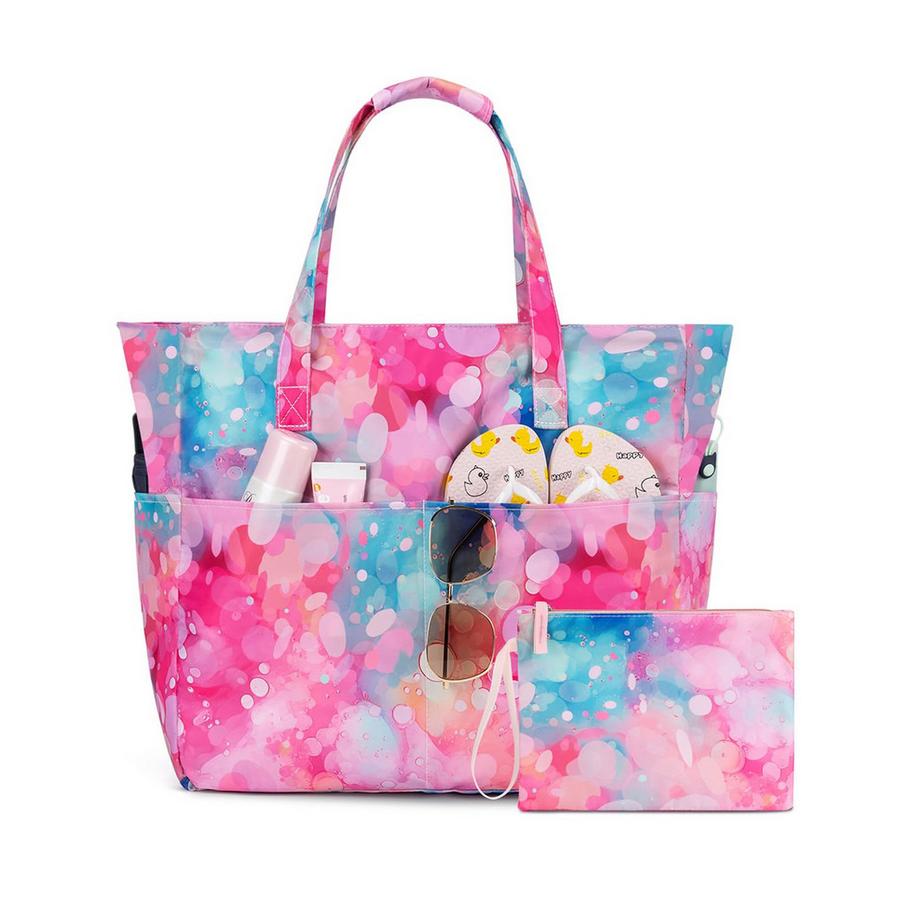 Sac de plage avec Fermeture Éclair et Compartiment humide Sac de bain Large Swimming