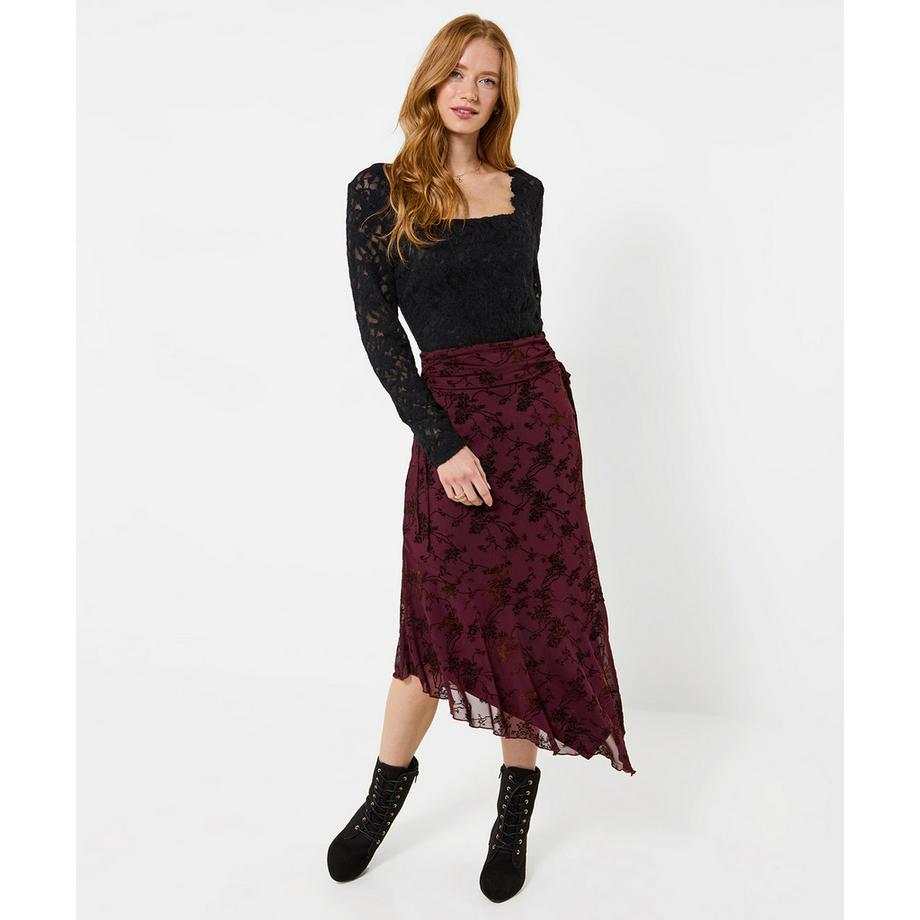 Joe Browns Jupe Asymétrique Floquée Fleurie à Détail Lacé  