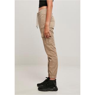 URBAN CLASSICS  bequeme cargo-jogginghose mit hohem bund, damen 