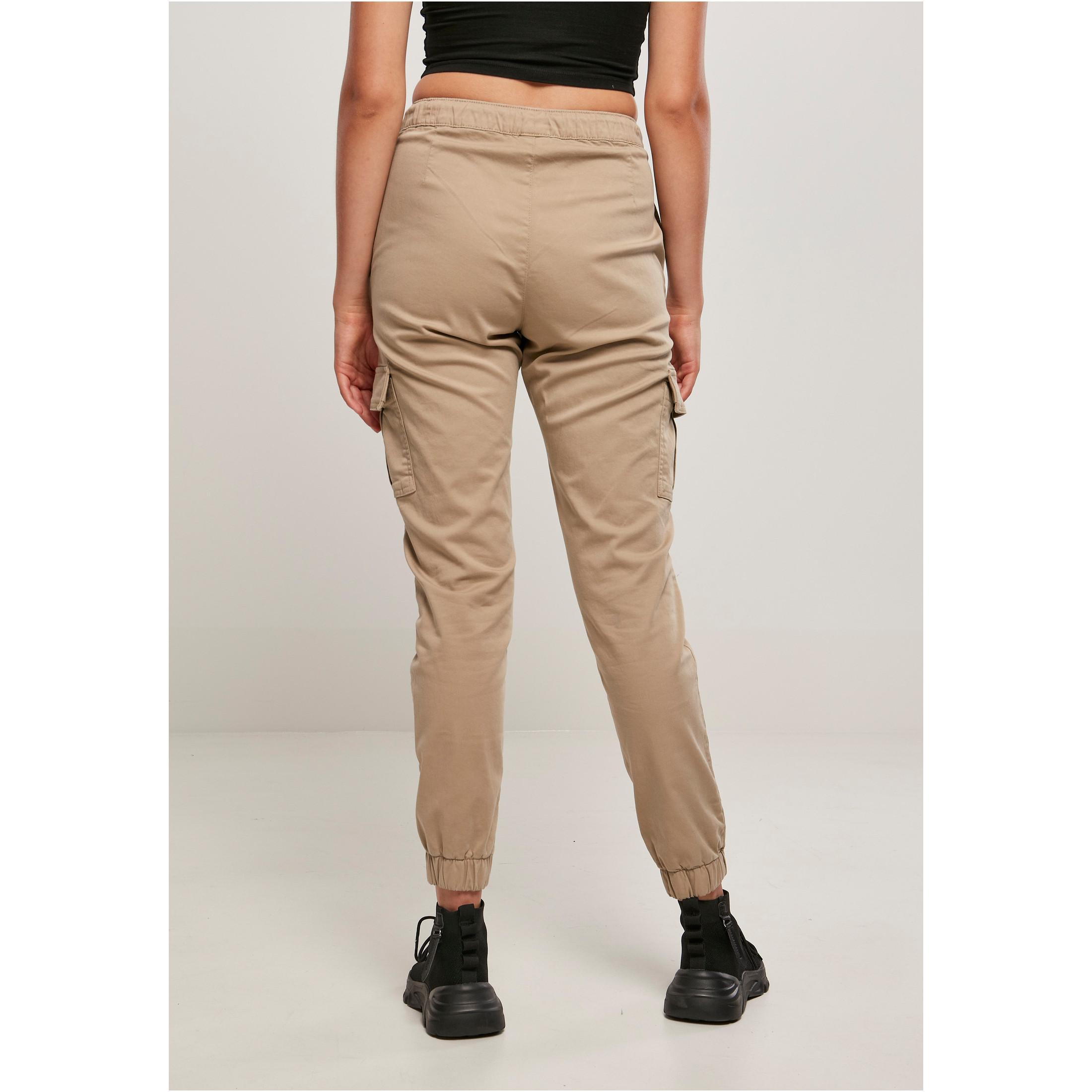 URBAN CLASSICS  bequeme cargo-jogginghose mit hohem bund, damen 