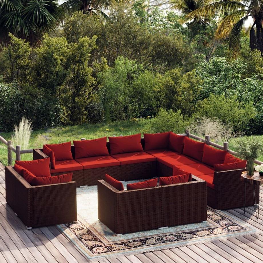 VidaXL Salon de jardin rotin synthétique  
