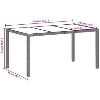 VidaXL Table de jardin rotin synthétique  