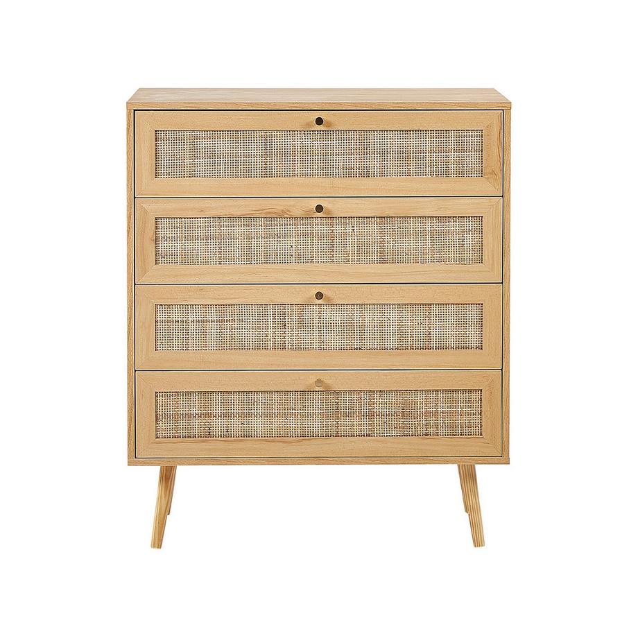 Beliani Cassettiera 4 cassetti en Rattan Boho PEROTE  
