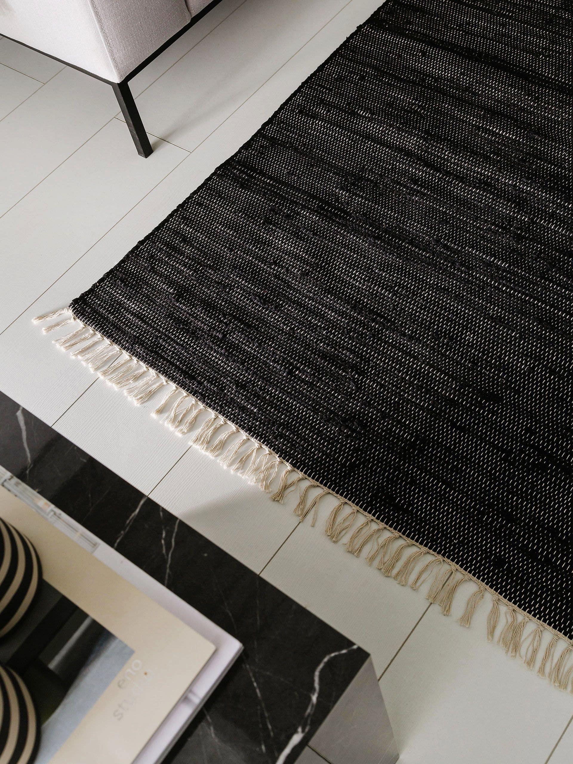 Benuta Tapis fabriqué à partir de matériaux recyclés Tom Noir  