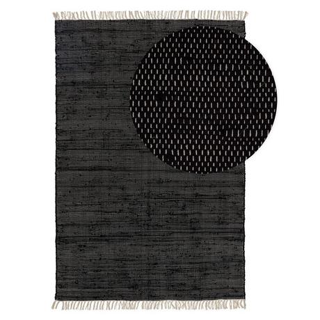 Benuta Tapis fabriqué à partir de matériaux recyclés Tom Noir  