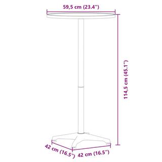 VidaXL Outdoor bartisch aluminium  