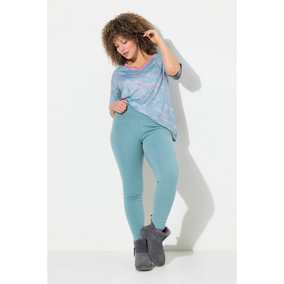 Ulla Popken Legging Taille Haute avec Doublure en Fausse Fourrure  