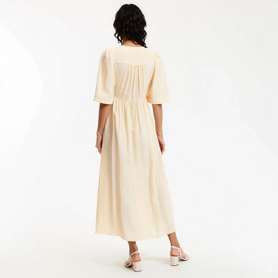 La Redoute Collections Robe longue portefeuille manches courtes  