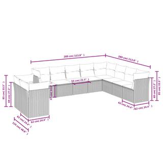 VidaXL Ensemble de canapés de jardin rotin synthétique  