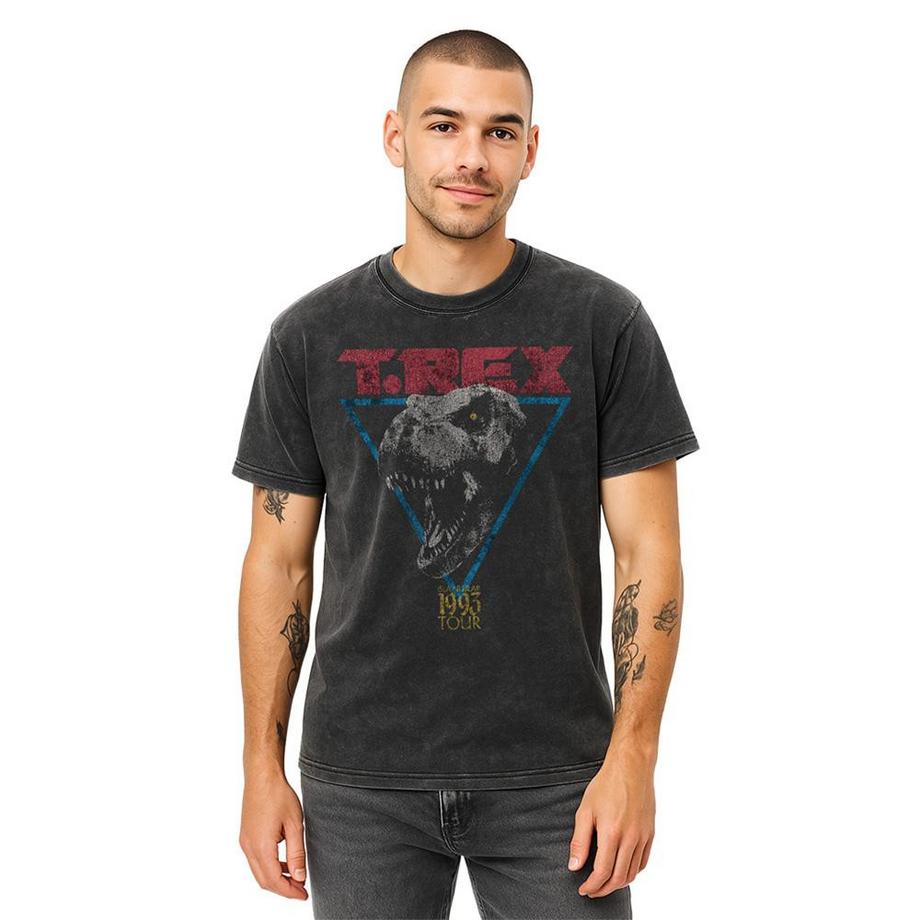 Jurassic Park T-Shirt Lavé Vintage avec Motif T-Rex  