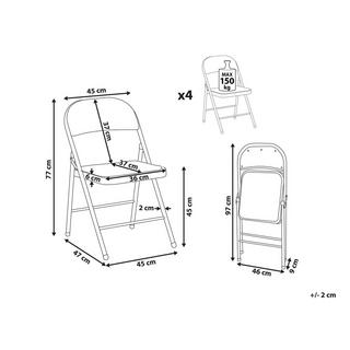 Beliani Lot de 4 chaises pliantes en Tissu maillé Minimaliste SPARKS  