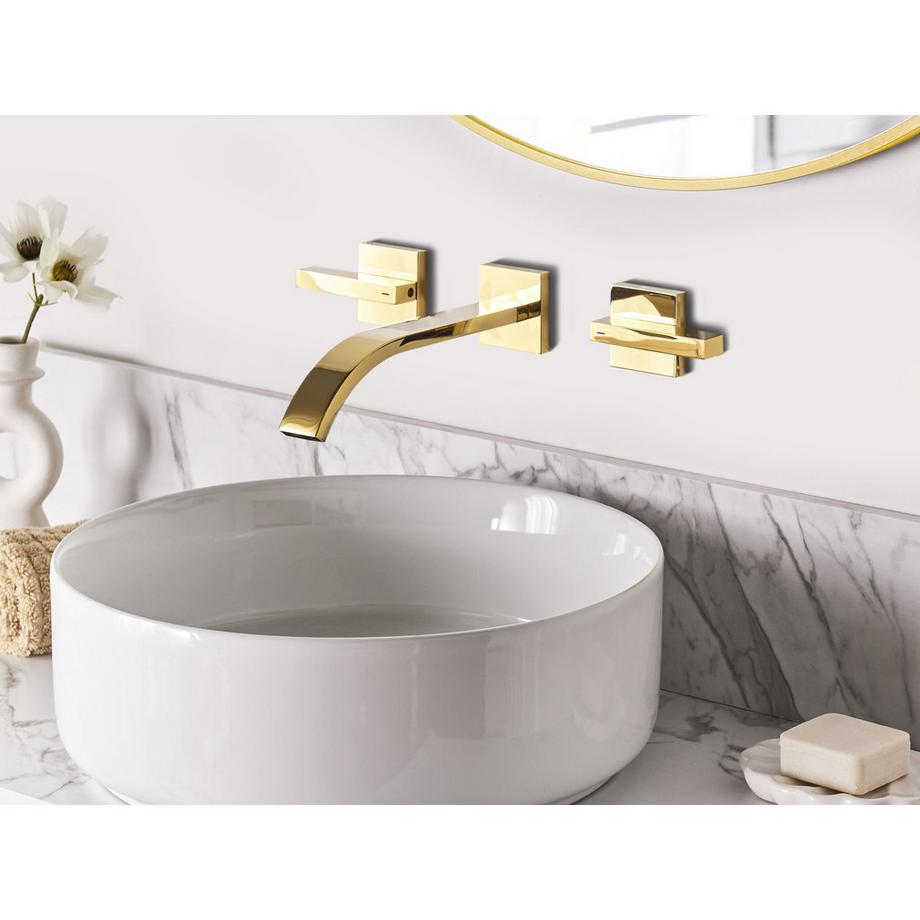 Beliani Robinet de lavabo mural en Laiton  BERRACO  