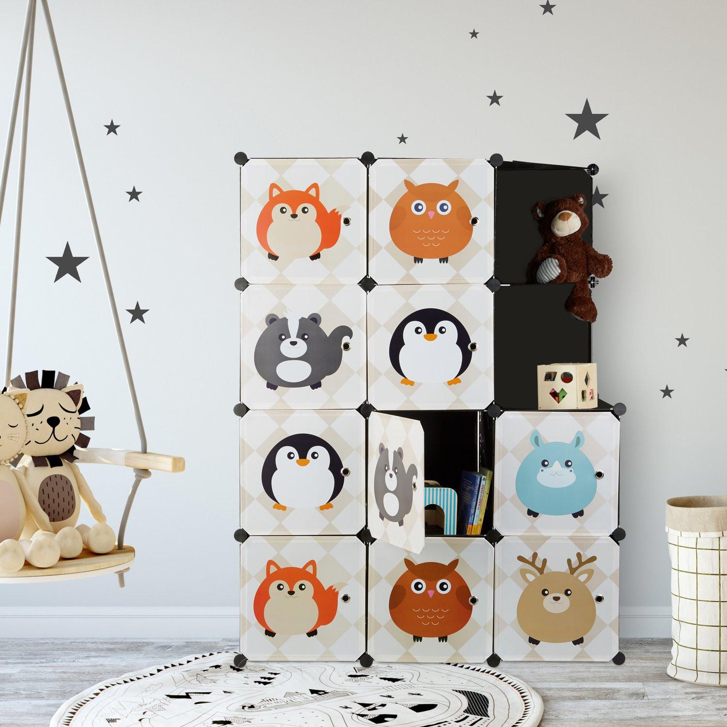 B2X Etagère pour chambre d'enfant avec motifs animaliers  