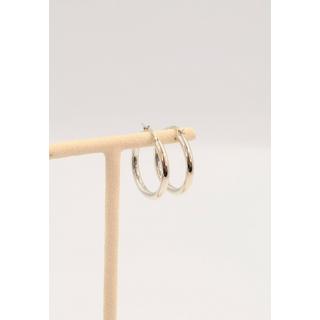 MUAU Schmuck  Créoles or blanc 750, 29mm 