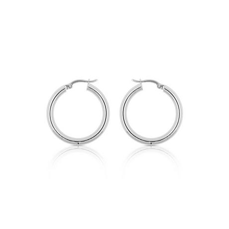 MUAU Schmuck  Creolen Weissgold 750, 29mm 