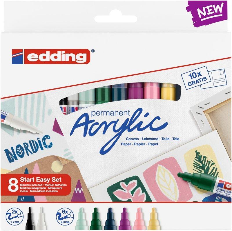 Edding EDDING Acrylmarker 5400 double liner 5400-5S assortiert 5 Stück  