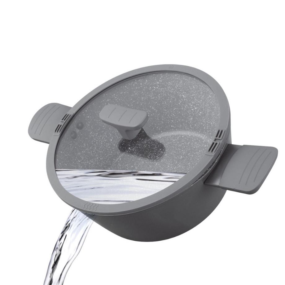 Cheffinger Casseruola con colino e beccuccio per versare - 28 cm  