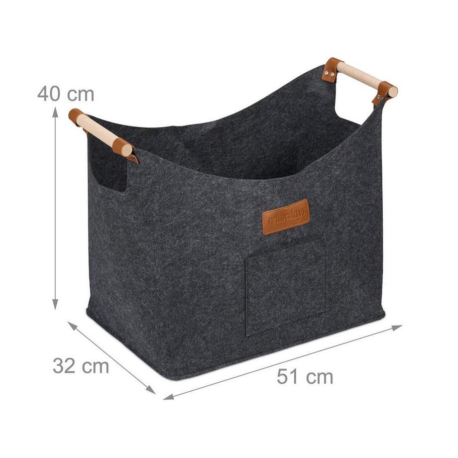 Northix Cestino di legno in feltro  