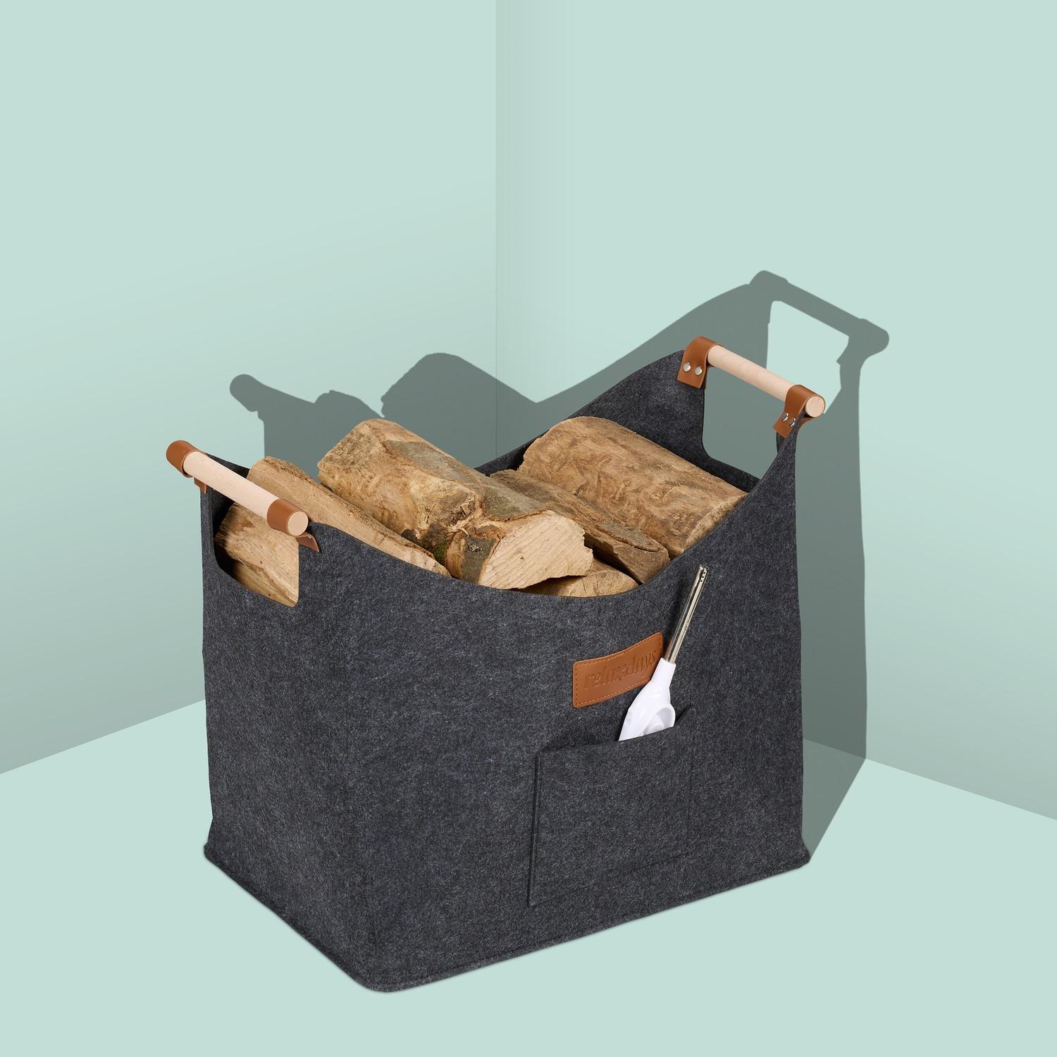 Northix Holzkorb aus Filz  