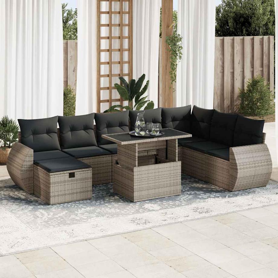 VidaXL Ensemble de canapés de jardin rotin synthétique  
