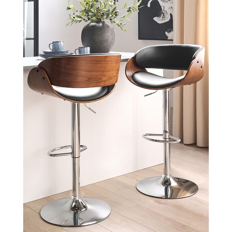 Beliani Set mit 2 Barstühlen aus Kunstleder  BAKU  