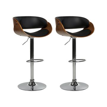 Lot de 2 chaises de bar en Cuir PU Rétro BAKU