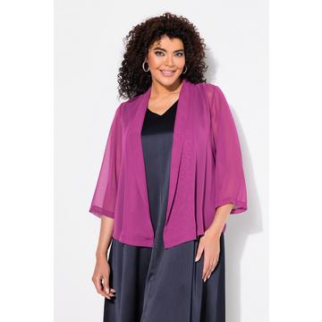 Giacca di chiffon dal taglio oversize con collo a scialle e maniche a 3/4