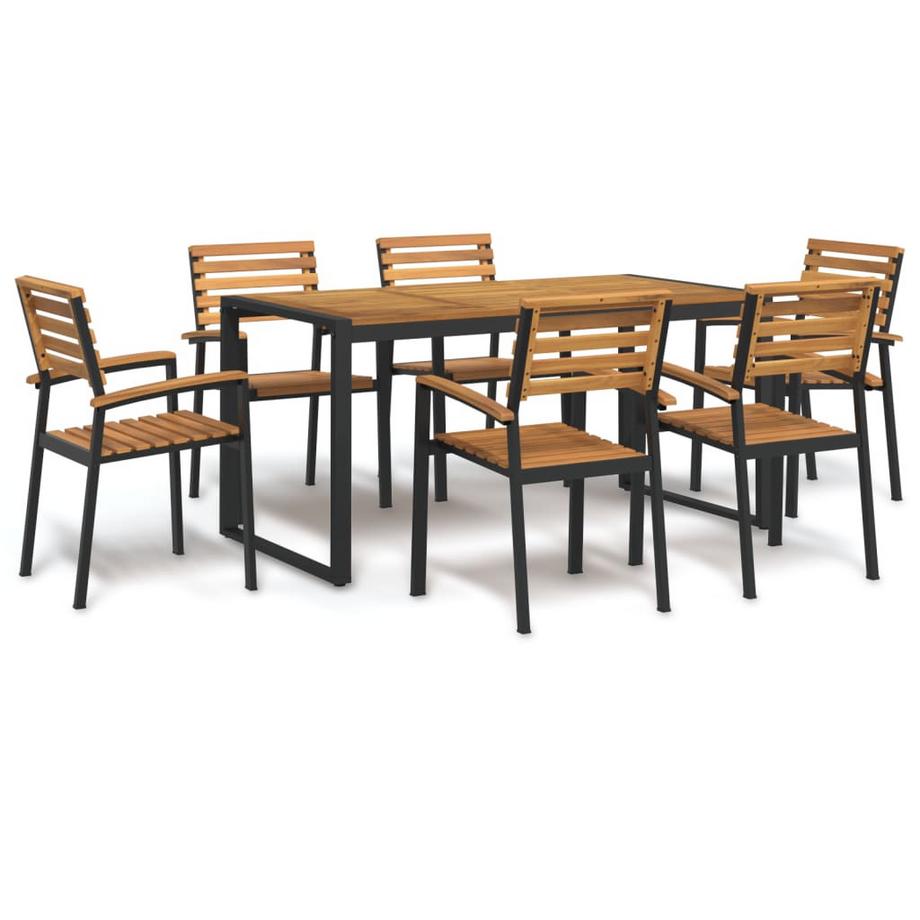 Ensemble à manger de jardin bois d'acacia