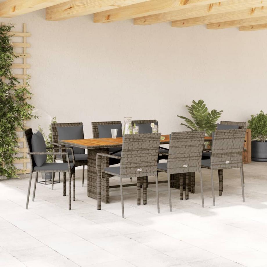 VidaXL Ensemble à manger de jardin rotin synthétique  
