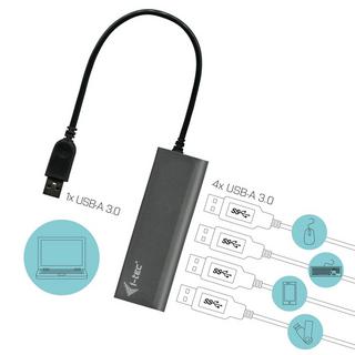 i-tec  Metal U3HUB448 hub di interfaccia USB 3.2 Gen 1 (3.1 Gen 1) Type-A 5000 Mbit/s Grigio 