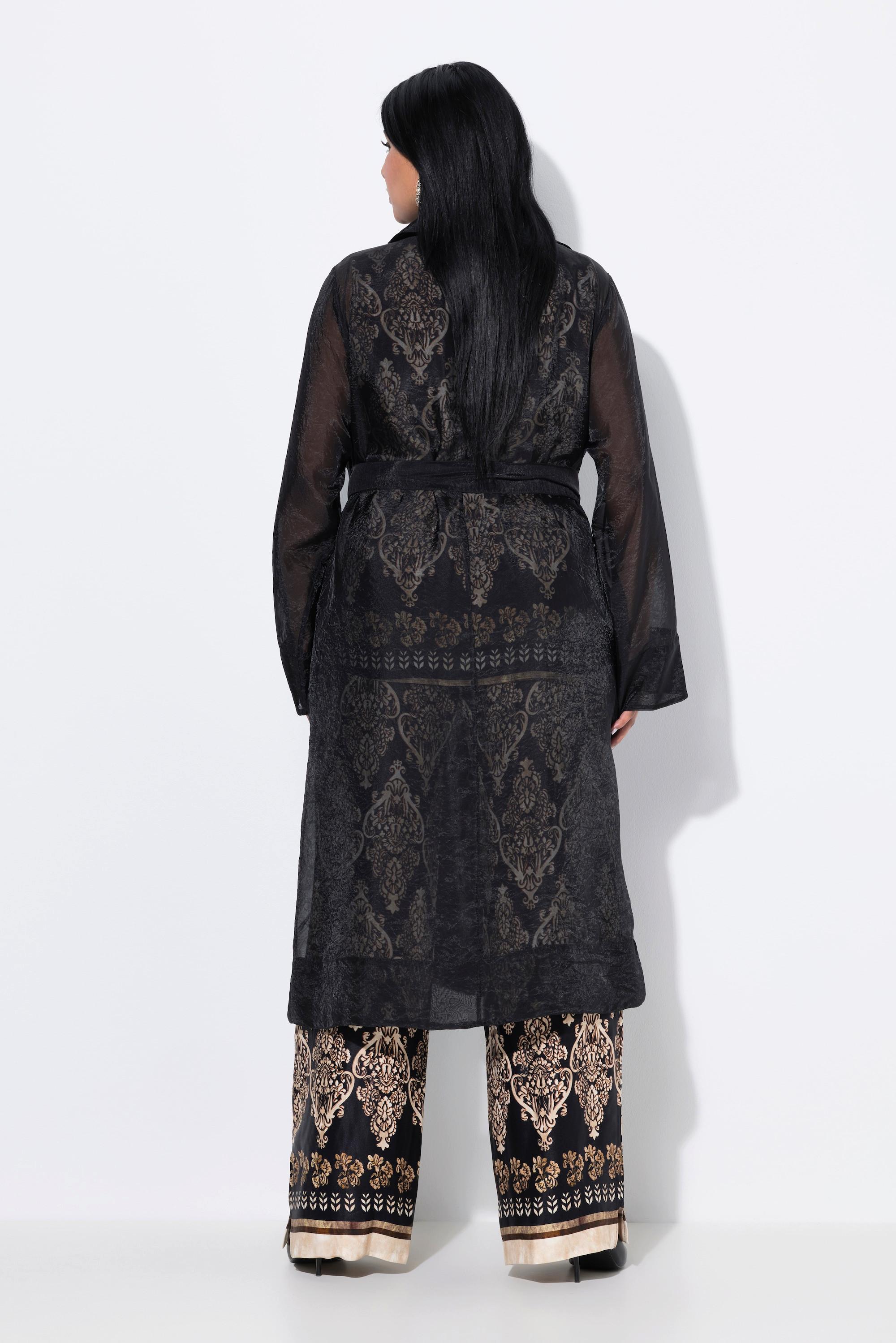 Ulla Popken A-Linie Organza Mantel mit Reverskragen  