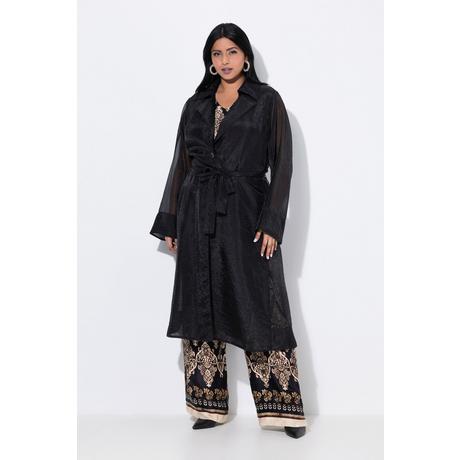 Ulla Popken A-Linie Organza Mantel mit Reverskragen  