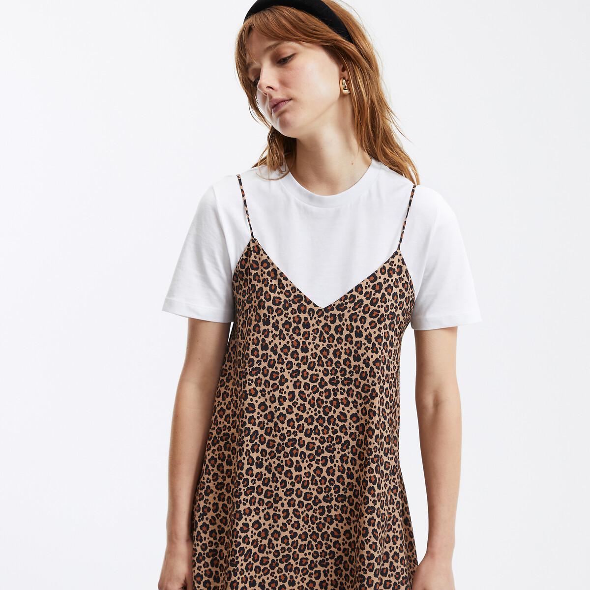 La Redoute Collections  Maxikleid mit schmalen Trägern und Animalprint 