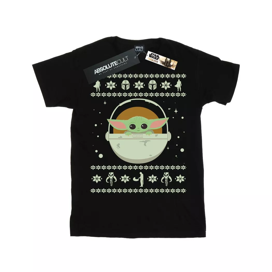 STAR WARS - The Mandalorian Child TShirt, für Damen, Schwarz, Größe S