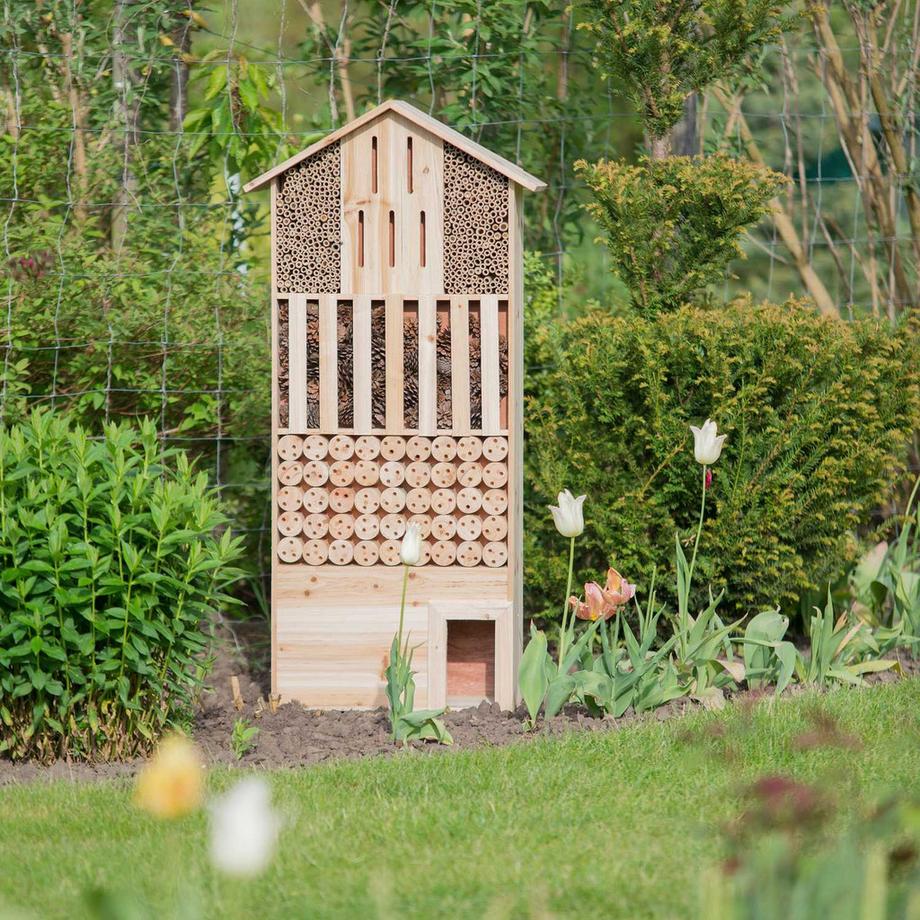 B2X Insektenhotel Natur XXL mit Igelhaus  