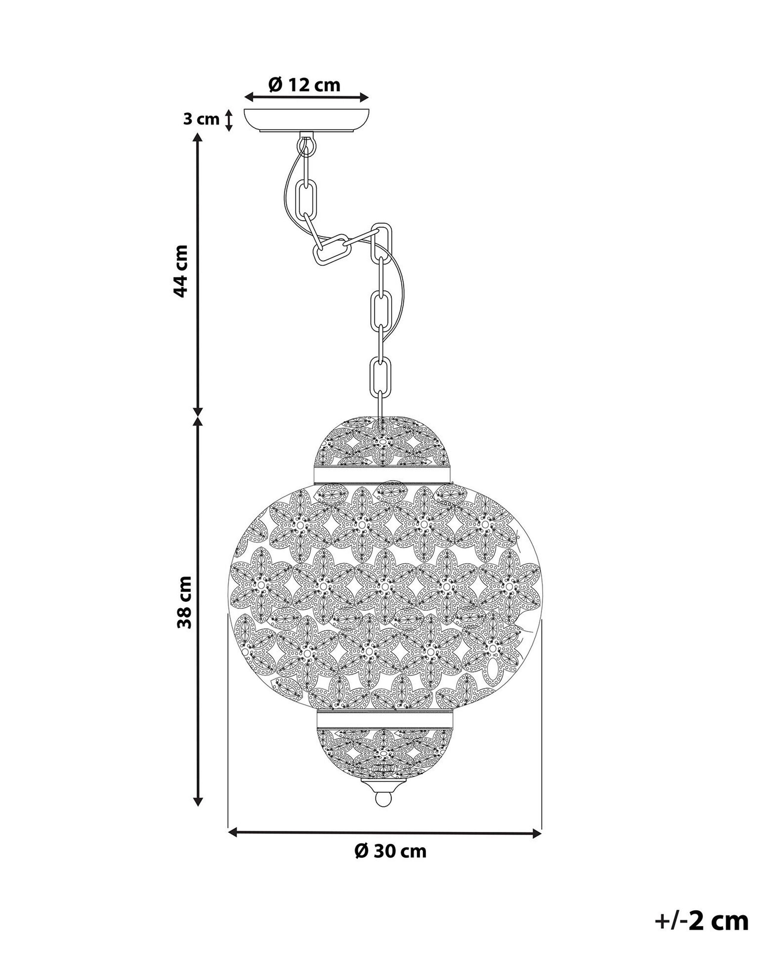 Beliani Lampe suspension en Métal Glamour BANDAMA  