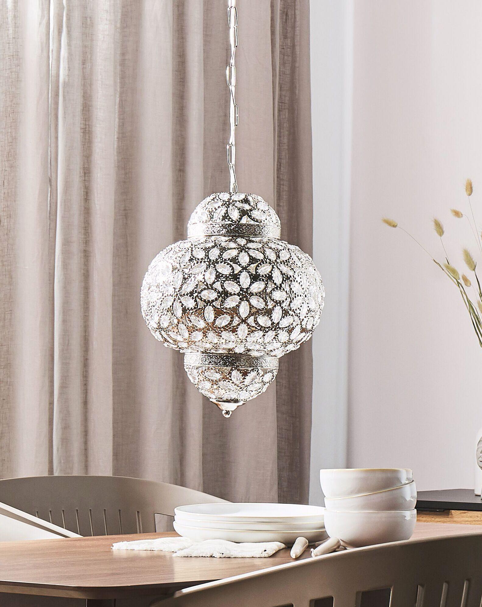 Beliani Lampe suspension en Métal Glamour BANDAMA  