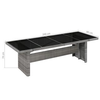 VidaXL Table à manger rotin synthétique  