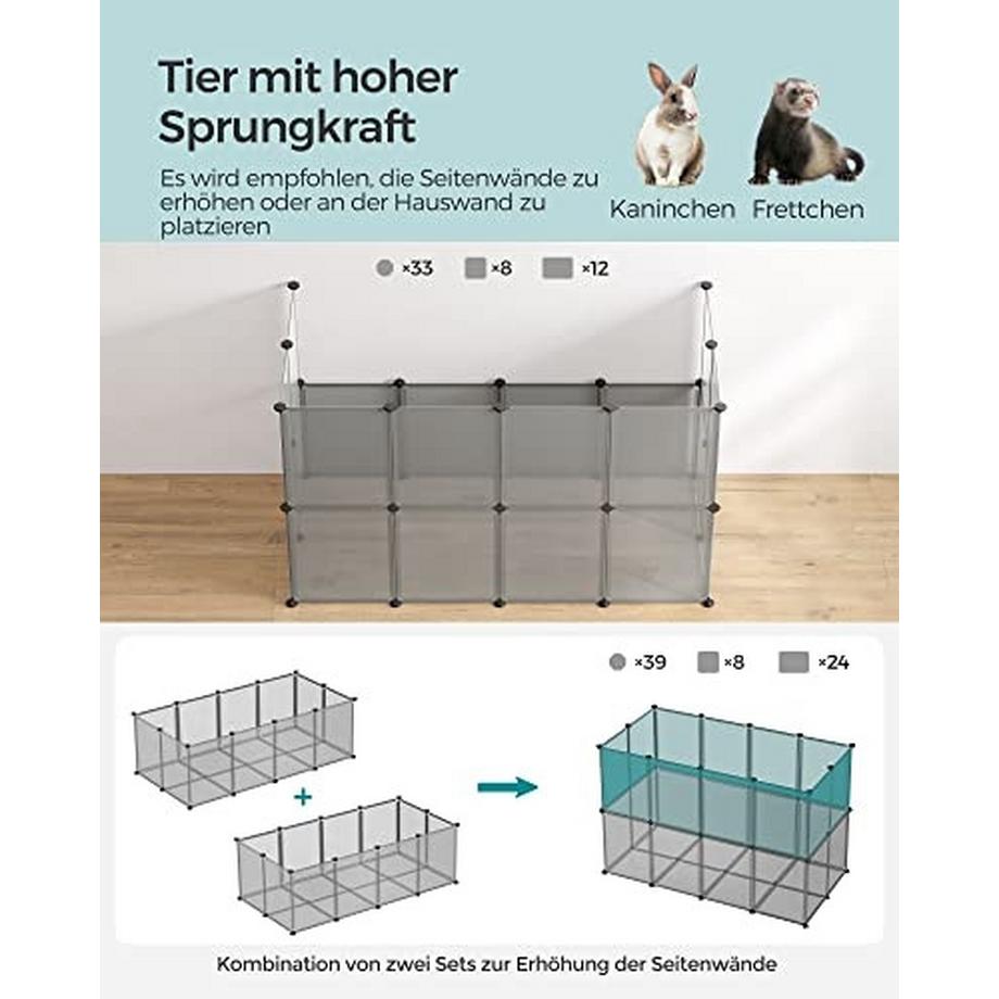 Pricenet  Modularer Laufstall für Haustiere: Einfache Montage, geräumig, sicher 