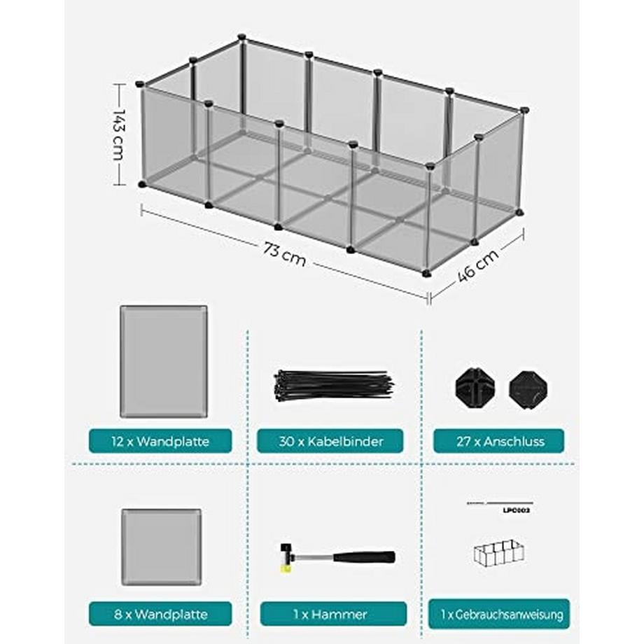 Pricenet  Modularer Laufstall für Haustiere: Einfache Montage, geräumig, sicher 