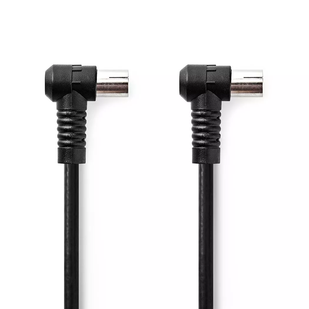 Nedis – Koaxialkabel | IEC (Koax) Stecker Buchse Vernickelt 120 dB 75 Ohm Vier Schirme 1,50 m Rund PVC Schwarz Etikett, One Size