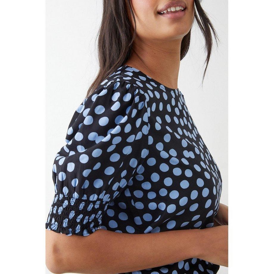 Dorothy Perkins Camicetta a Pois Orlo Arricciato  