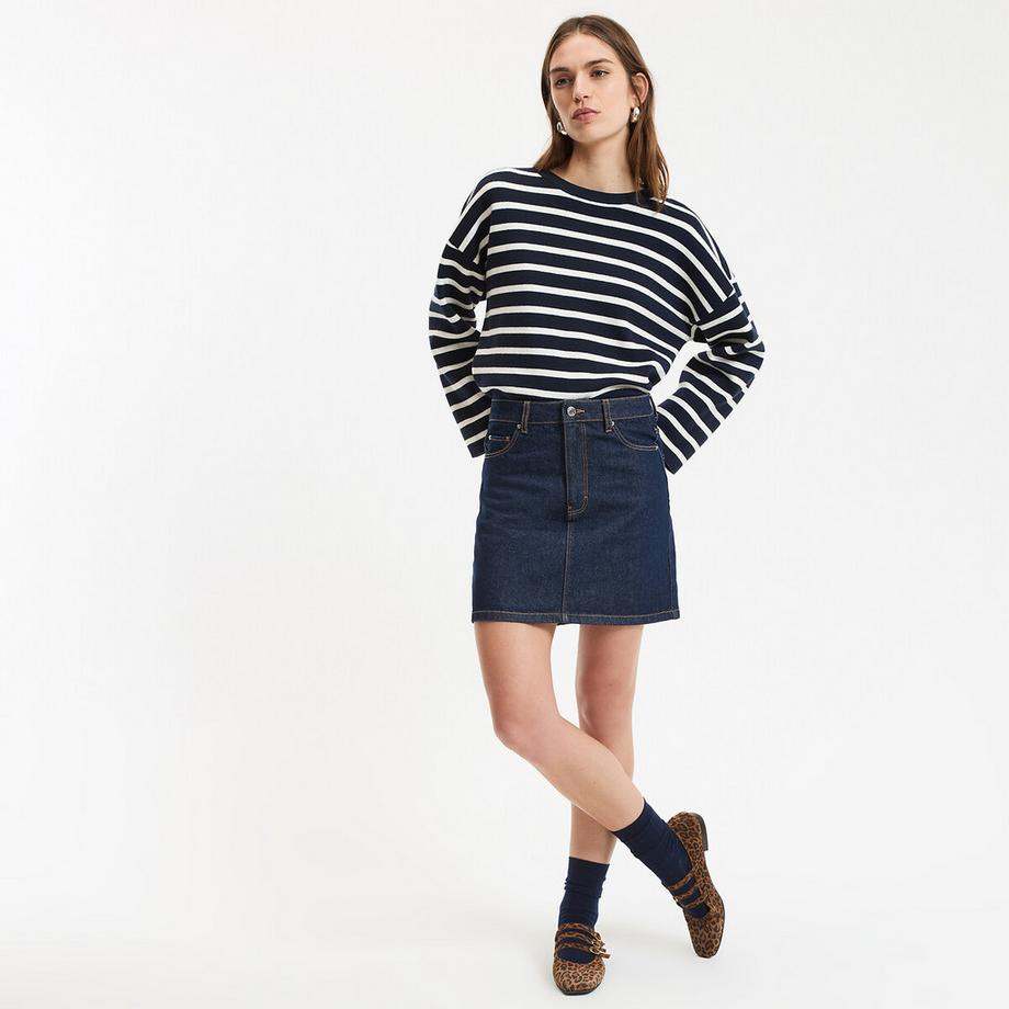 La Redoute Collections Gestreifter Rundhals Pullover  