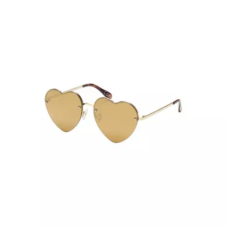 SIX  Herzchen-Sonnenbrille mit verspiegelten Gläsern Gold