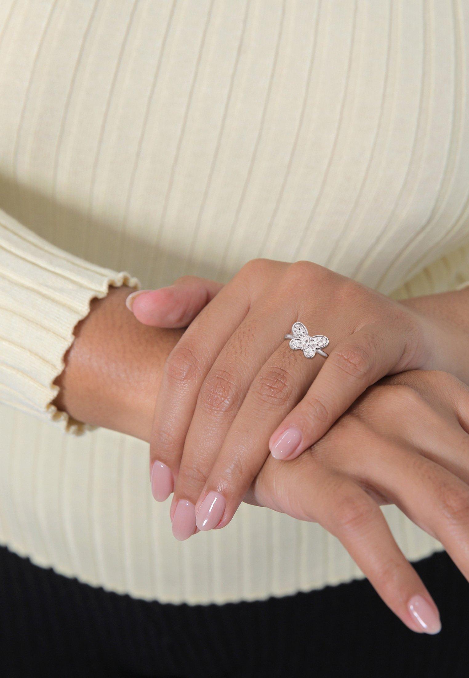 Elli  Bague Femmes Symbole Papillon Étincelant Avec Zirconium 