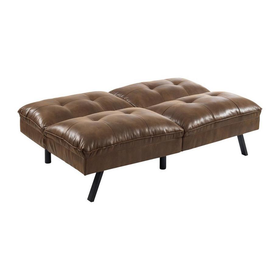 Vente-unique Schlafsofa Klappsofa 3-Sitzer - Stoff - Braun - PEGULA  