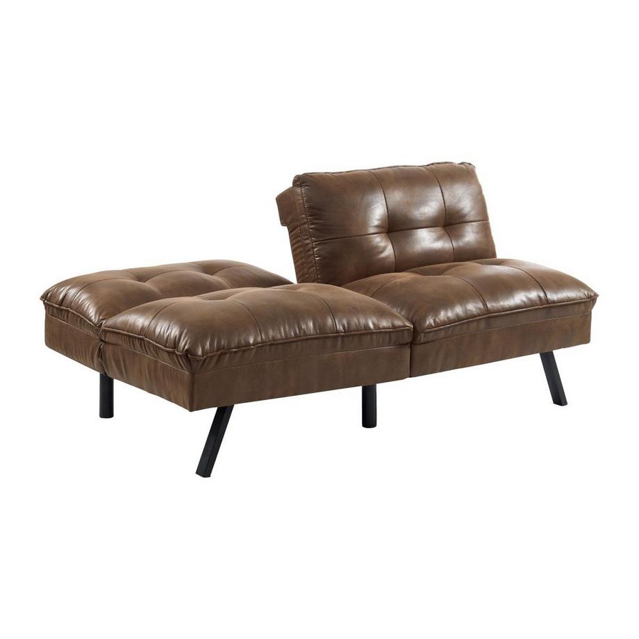Vente-unique Schlafsofa Klappsofa 3-Sitzer - Stoff - Braun - PEGULA  