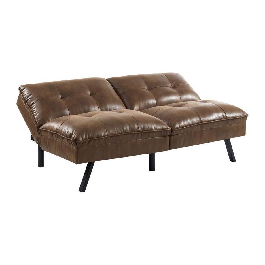 Vente-unique Schlafsofa Klappsofa 3-Sitzer - Stoff - Braun - PEGULA  