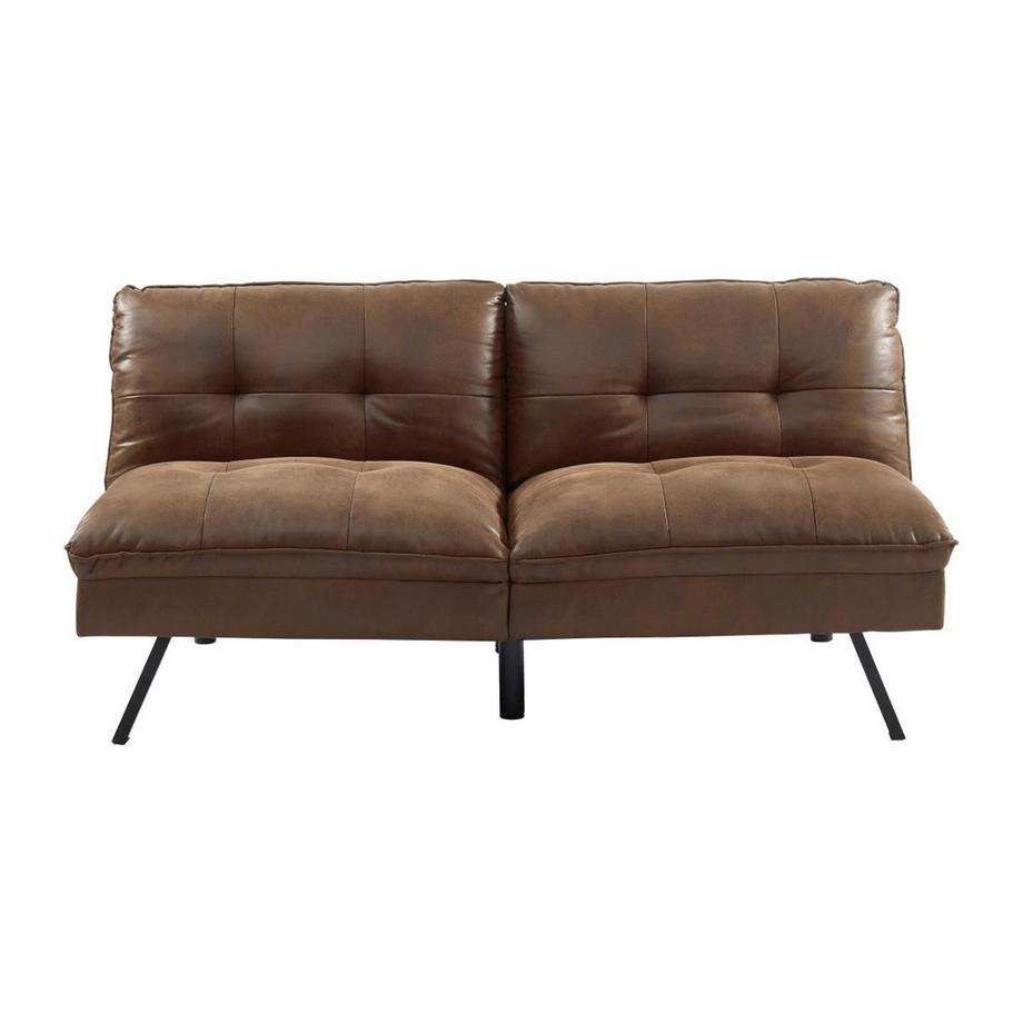 Vente-unique Schlafsofa Klappsofa 3-Sitzer - Stoff - Braun - PEGULA  