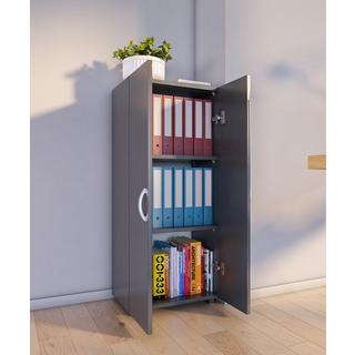 VCM Armoire de bureau Livres Classeurs Meuble de bureau Armoire Ulas 3 portes battantes  